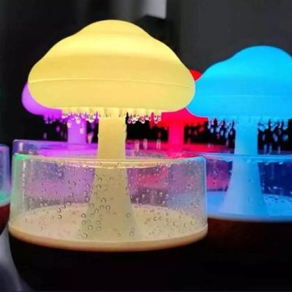 Imagem de Umidificador Difusor de Ar Portátil Nuvem de Chuva Colorido Lâmpada de Atmosfera do Sono Luz Noturna com Cabo Usb Cosy