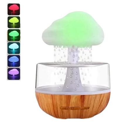 Imagem de Umidificador Difusor de Ar Portátil Nuvem de Chuva Colorido Lâmpada de Atmosfera do Sono Luz Noturna com Cabo Usb Cosy