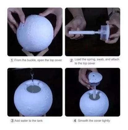 Imagem de Umidificador E Aromatizador Luminaria Abajur E Lua Cheia 3D