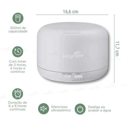 Imagem de Umidificador e Difusor de Ar para Quarto de Bebê Ultrassônico Luz Led e Óleo Aromatizador Lavanda - Holdmay