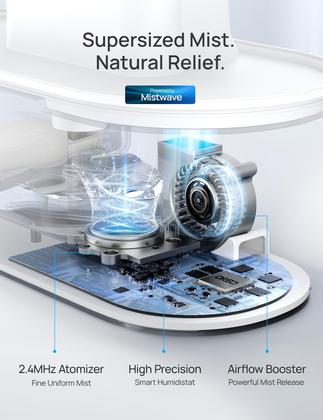 Imagem de Umidificador inteligente Dreo para quarto 4L Top Fill com luz noturna