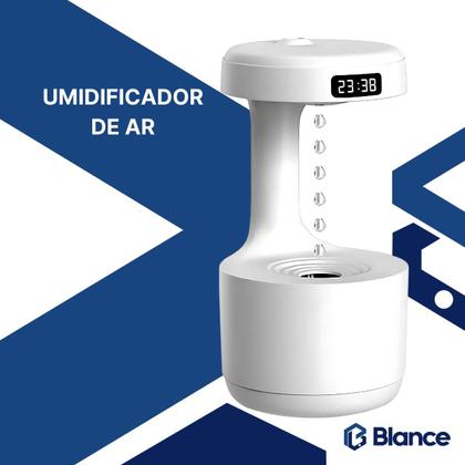 Imagem de Umidificador Luminária Relógio Efeito Gotas Anti-Gravidade 800ML Branco