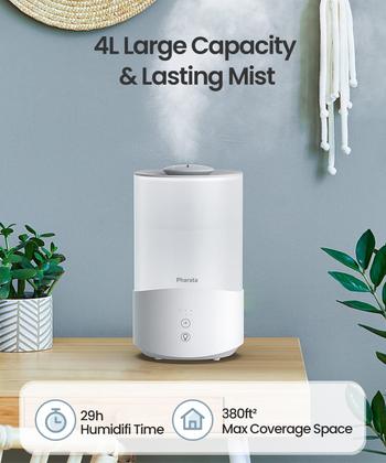 Imagem de Umidificador Pharata 4.0L com difusor de óleo essencial para quarto