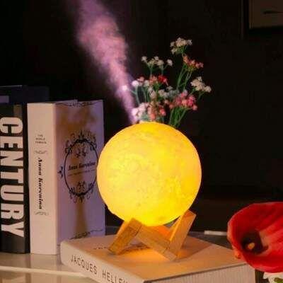 Imagem de Umidificador Purificador De Ar Lua Cheia Com Iluminação Led Fragrâncias