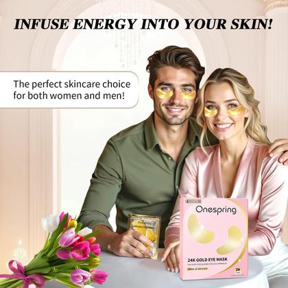 Imagem de Under Eye Patches Onespring em ouro 24K (24 pares) para mulheres