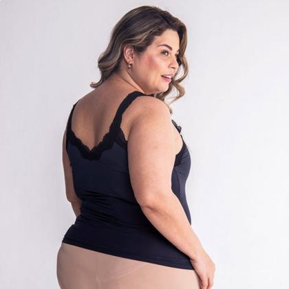 Imagem de UNDER SOFT PASSION - Camisete com renda no decote/Preto M
