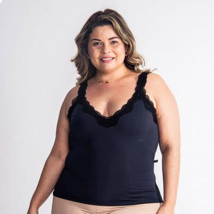 Imagem de UNDER SOFT PASSION - Camisete com renda no decote/Preto M