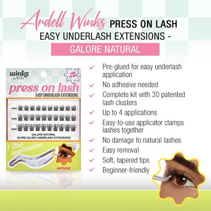 Imagem de Underlash Extensions Ardell Winks Press em material natural pré-colado