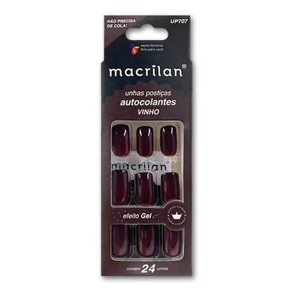 Imagem de Unhas postiças autocolante UP707 Vinho - Macrilan