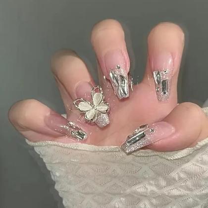 Imagem de Unhas Postiças Camélia - Patch Branco, Médio e Longo - Novo 2024