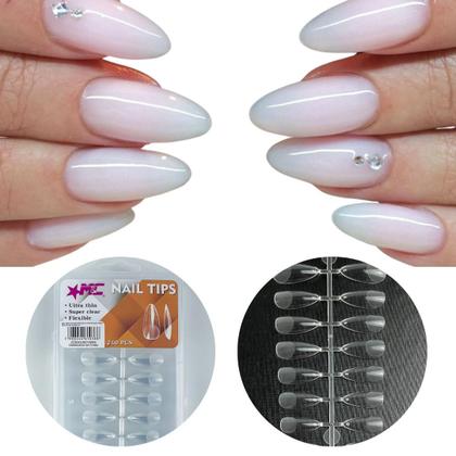 Imagem de Unhas Postiças Soft Gel transparente flexível ALMOND 240un