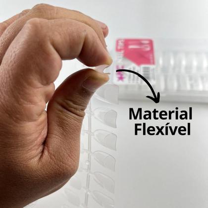 Imagem de Unhas Postiças Soft Gel transparente flexível ALMOND 240un