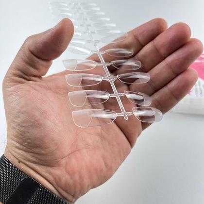 Imagem de Unhas Postiças Soft Gel transparente flexível ALMOND 240un