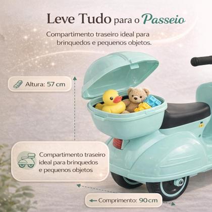 Imagem de Uni toys moto elétrica infantil 6v scooter verde tiffany para crianças a partir de 2 anos com bateria de 6 volts e design atrativo