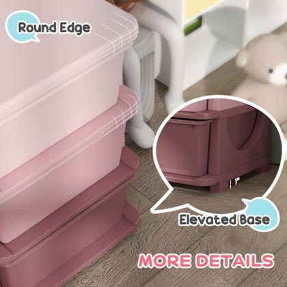 Imagem de Unidade de armazenamento para crianças Qaba, 3 níveis e 9 gavetas, organizador de brinquedos