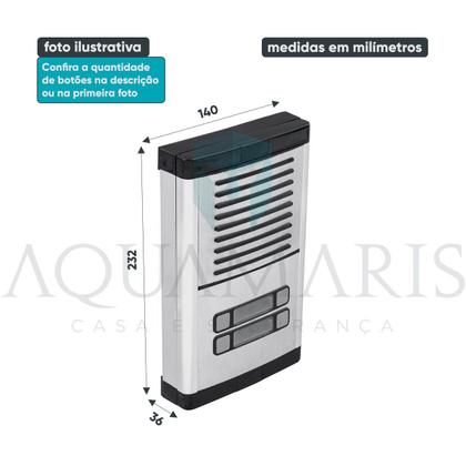 Imagem de Unidade Externa Porteiro Eletrônico HDL com Câmera 4 Botões Para Condomínio