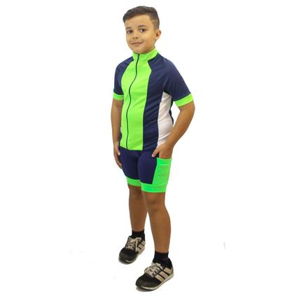 Imagem de Uniforme Kids Meninos Camiseta e Bermuda Ciclismo Mtb Bike Infantil Criança (Conjunto Camisa e Bermuda)