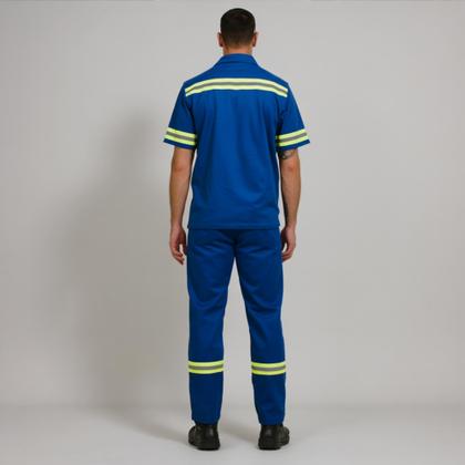 Imagem de Uniforme Profissional de Segurança - Faixas Refletivas - Conjunto Calça e Camisa em Brim