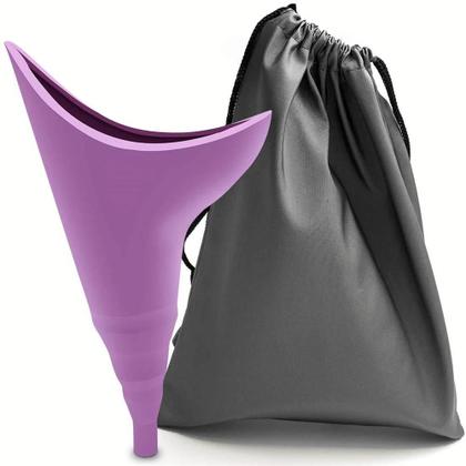 Imagem de Urinol De Emergência De Silicone Portátil Feminino Para Viagens De Carro Acampamento Prático Saco De