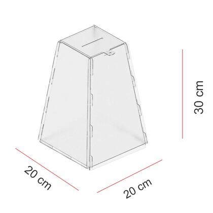 Imagem de Urna Acrílico Sorteio Caixa Sugestões Pirâmide cofre 30X20Cm