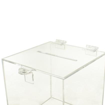 Urna Caixa Acrílica 15X15Cm Cubo Transparente Fecho Sorteio - Visual Laser Imagem de Urna Caixa Acrílica 15X15Cm Cubo Transparente Fecho Sorteio