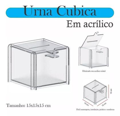 Imagem de Urna Caixa Em Acrilico Quadrada Para Sorteio