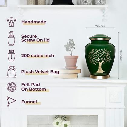 Imagem de Urna de cremação Trupoint Memorials Tree of Life Green Large
