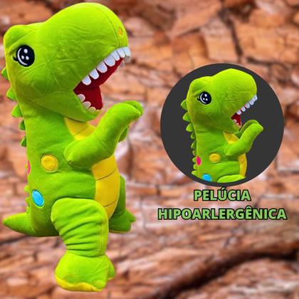 Imagem de Ursinho Dinossauro De Pelúcia Dino Rex Amigos Do Coração Pequeno 30cm Brinquedo DM Toys