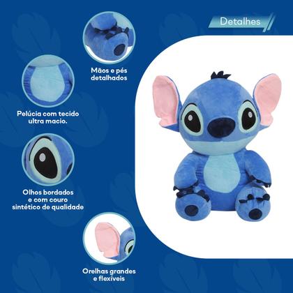 Imagem de Urso de Pelúcia Stitch Fofo Super Macio Desenho Criança