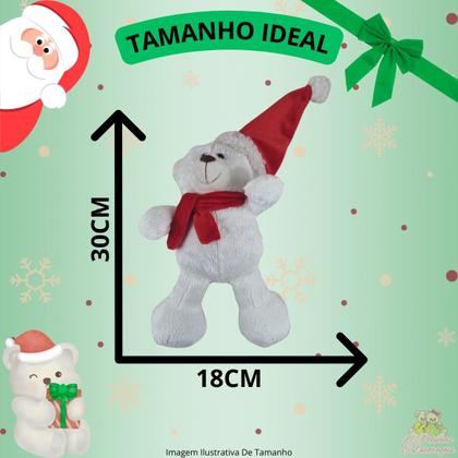 Imagem de Urso Natal Amigo Do Papai Noel Com Cachecol E Gorro De Neve Presente Lindo Igual A Foto Bobbie Goods