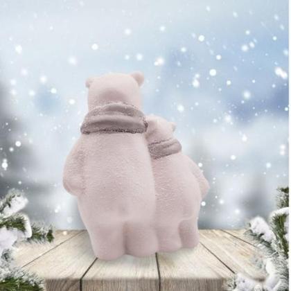 Urso Polar Branco Casal Romântico Cerâmica 18 cm Enfeite Decorativo Natal - Wincy Natal Imagem de Urso Polar Branco Casal Romântico Cerâmica 18 cm Enfeite Decorativo Natal