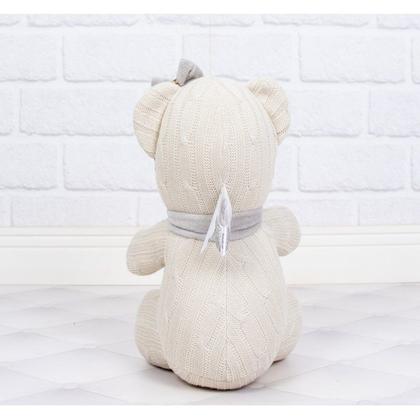 Imagem de Urso tricot glamour classic com laço - 3 pçs para nichos e decoraçao
