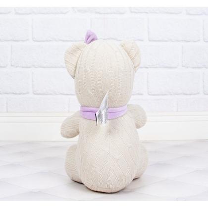 Imagem de Urso tricot glamour classic com laço - 3 pçs para nichos e decoraçao