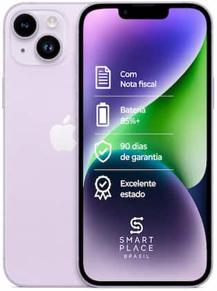 USADO Apple iPhone 14 128GB Roxo Excelente Bateria 85