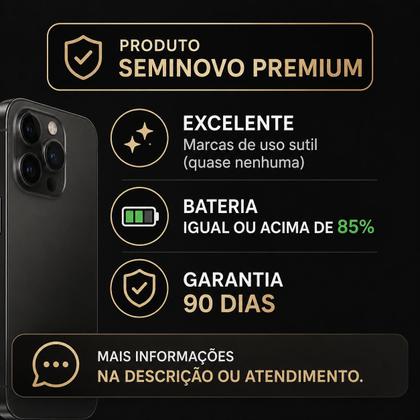 Imagem de USADO Apple iPhone 16 Pro Max 256GB Titânio Preto  Excelente  Bateria 85