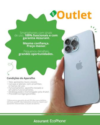 Imagem de Usado: iPhone 13 512GB Azul - Outlet Bateria 70%