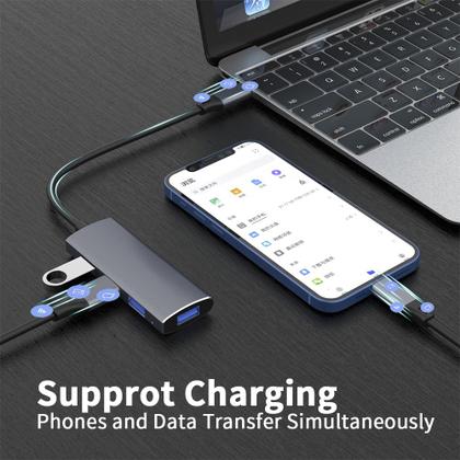 Imagem de USB Hub 4 portas USB 3.0/2.0 Adaptador de hub de dados Divisor
