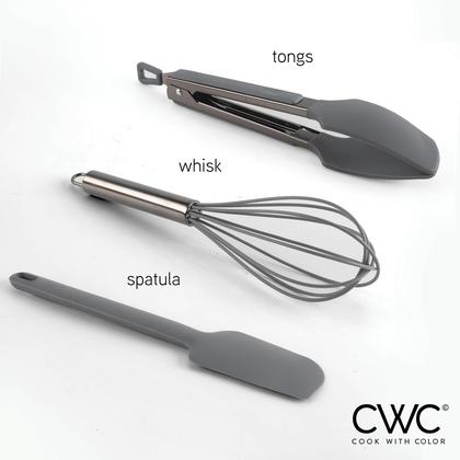 Imagem de Utensílios de cozinha COOK WITH COLOR Silicone, conjunto de 3 peças, cinza