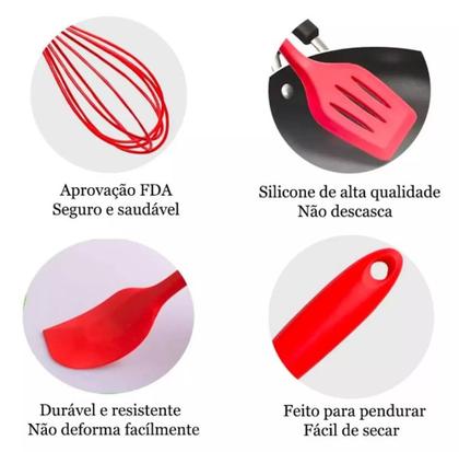 Imagem de Utensílios De Cozinha Silicone com Fue  Kit c/ 5