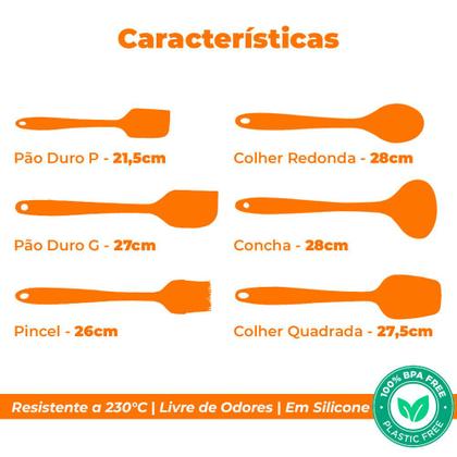 Imagem de Utensílios em Silicone Preto 6 peças - Casambiente