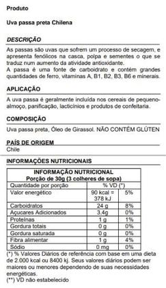 Imagem de Uva Passa Preta sem Semente 250g - P&P