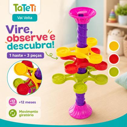 Imagem de Vai Volta Formas Tateti Brinquedo Infantil Auxilia na Coordenação Motora para Bebês +12 Meses