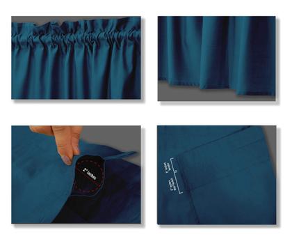 Imagem de Valance de Algodão Liso, Decorativa com Bolso para Varão, Meia Cortina para Janela de Cozinha - Vargottam