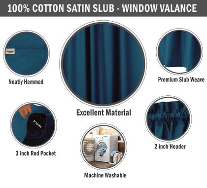 Imagem de Valance de Algodão Liso, Decorativa com Bolso para Varão, Meia Cortina para Janela de Cozinha - Vargottam