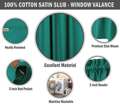Imagem de Valance de Algodão Liso, Decorativa com Bolso para Varão, Meia Cortina para Janela de Cozinha - Vargottam