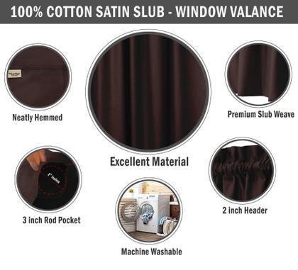 Imagem de Valance de Algodão Liso, Decorativa com Bolso para Varão, Meia Cortina para Janela de Cozinha - Vargottam