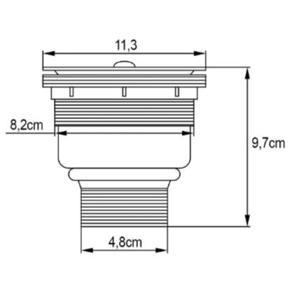 Imagem de Válvula 4 1/2 Ralo De Pia Cozinha Com Cesto Higiênico Demima Acabamento Cromado Cor Prateado