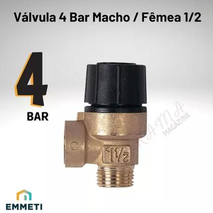 Imagem de Válvula 4 Bar De Alivio Macho / Fêmea 1/2 Boiler Emmeti