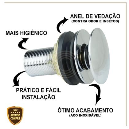 Valvula 7/8 Click Up Inteligente Em Metal Inox Cromado Para Banheiro Pia Cuba Cód. 7721 - Confiança Metais Imagem de Valvula 7/8 Click Up Inteligente Em Metal Inox Cromado Para Banheiro Pia Cuba Cód. 7721