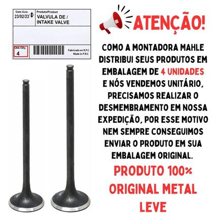 Imagem de Valvula Admissao E Escape Bros 150 03 Á 05, Crf 230 07 Á 19